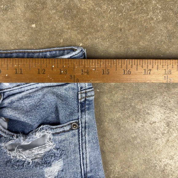 American Eagle Mom Jean Women's Size 4 Blue Distressed High-Rise Tapered Leg - Picture 9 of 11